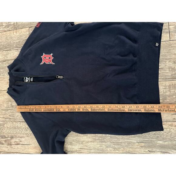 47 Brand Women's Blue Detroit Tigers 1/4 Zip Mock Neck Cropped Sweatshirt Size S - Picture 7 of 7